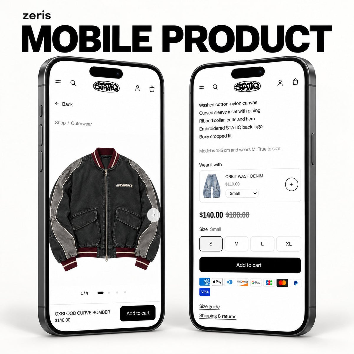 Product page on phone